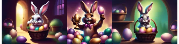 Bunny with egg cup prize